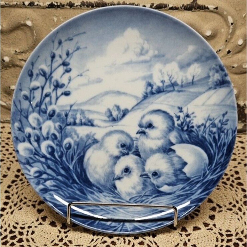 Vintage Furstenberg Easter Plate 1972 Limited Edition Chicks in a Nest